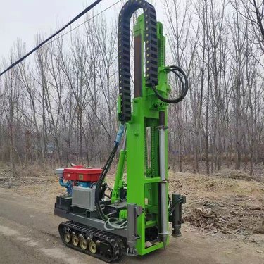 建筑工程地基加固潜孔钻机 履带多功能光伏打桩机 螺旋引孔机